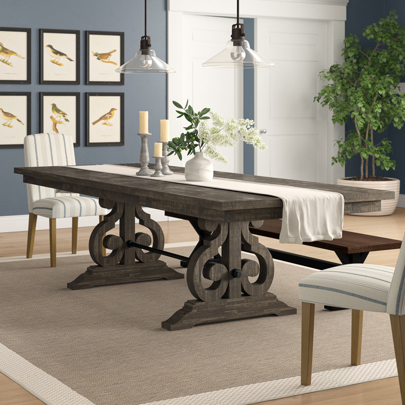 Canora Grey Kalysia 42'' Solid Wood Trestle Dining Table Canora Grey Kalysia 42'' Solid Wood Trestle Dining Table